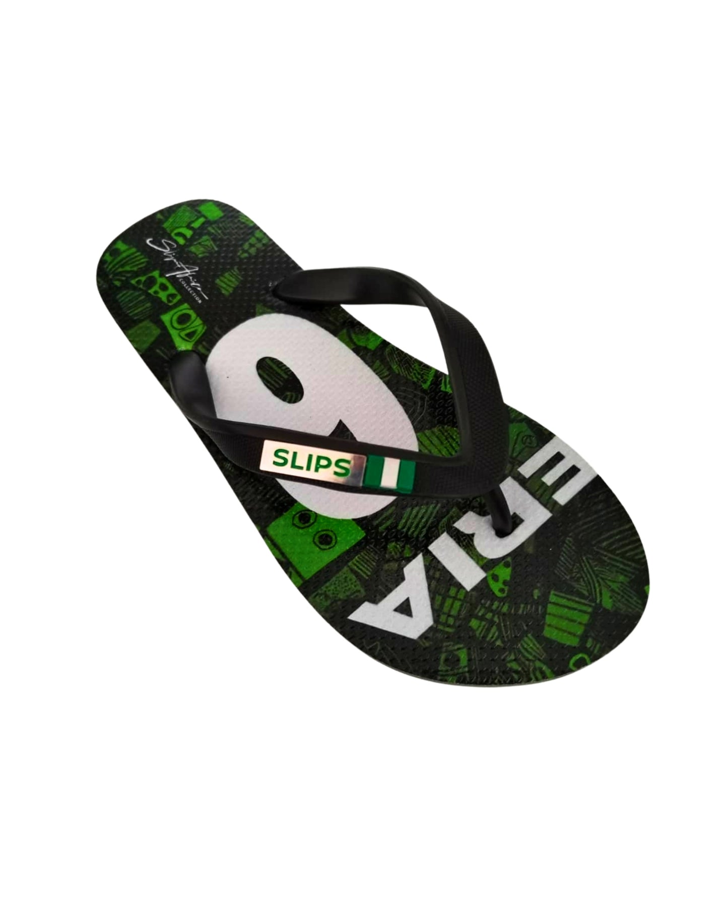Pair of Naija 36 African print flip flops by Slips Africa