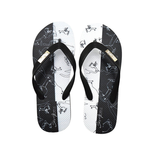 SHARON Flip Flops (Black/White)